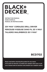 Black & Decker BCD702 Mode D'emploi