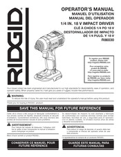 RIDGID R86030 Manuel D'utilisation