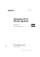 Sony MHC-C20 Mode D'emploi