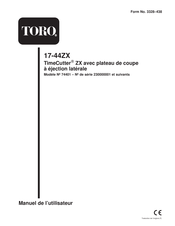 Toro TimeCutter 17-44ZX Manuel De L'utilisateur
