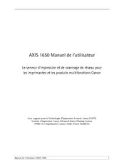 Axis 1650 Manuel De L'utilisateur
