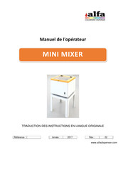 Alfa MINI MIXER Manuel De L'opérateur