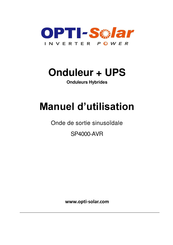 opti-solar SP4000-AVR Manuel D'utilisation