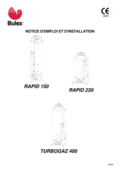 bulex RAPID 150 Notice D'emploi Et D'installation