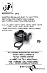 Soler&Palau POWERVENT PV-200XPS Instructions De Montage