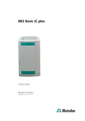 Metrohm 883 Basic IC plus Mode D'emploi