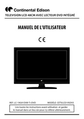 CONTINENTAL EDISON LC-19G91DVB-T+DVD Manuel De L'utilisateur