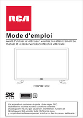 RCA RTDVD1900 Mode D'emploi