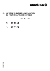 Rosieres FT 5563 Notice D'emploi Et D'installation