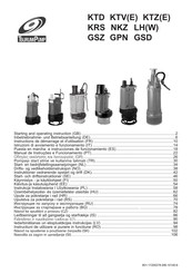 Tsurumi Pump LH855 Instructions De Démarrage Et D'utilisation