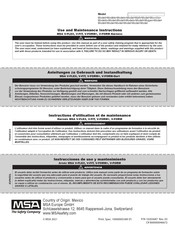 MSA V-FORM+ Instructions D'utilisation Et De Maintenance