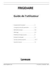 Frigidaire GLWS1649AS4 Guide De L'utilisateur