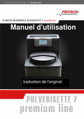 Fritsch pulverisette 7 premium line Manuel D'utilisation