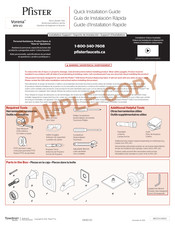 Pfister Vorena 8P8-VO Guide D'installation Rapide