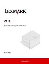 Lexmark C912 Manuel De Référence