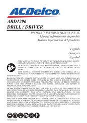 ACDelco ARD1296 Manuel Informations Du Produit