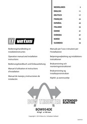 Vetus BOW954DE Manuel D'utilisation Et Instructions D'installation