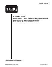 Toro Z380 Manuel De L'utilisateur