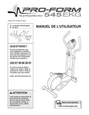 Pro-Form 545 EKG Manuel De L'utilisateur