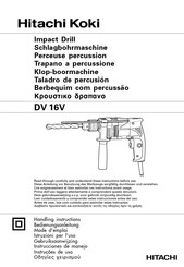 Hitachi Koki DV 16V Mode D'emploi