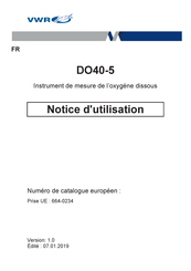 VWR DO40-5 Notice D'utilisation