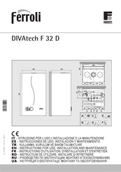 Ferroli MYRA D F32 Instructions D'utilisation, D'installation Et D'entretien