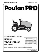 Poulan Pro PDGT26H48B Manuel Du Propriétaire