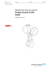 Endress+Hauser HART Proline Prowirl D 200 Manuel De Mise En Service