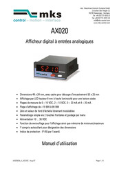 MKS AX020 Manuel D'utilisation