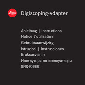 Leica Digiscoping-Adapter Notice D'utilisation