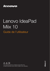 Lenovo IdeaPad Miix 10 Guide De L'utilisateur