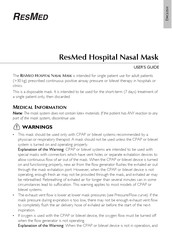 ResMed Hospital Nasal Mask Mode D'emploi