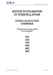 deville EXCELLIA ECO GAZ Série Notice D'utilisation Et D'installation