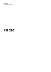 Gaggenau RB 292 Notice D'utilisation