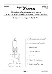 Spirax Sarco DP163 Notice De Montage Et D'entretien