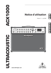 Behringer ULTRACOUSTIC ACX1000 Notice D'utilisation