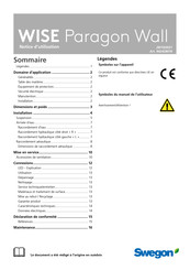 Swegon WISE Paragon Wall 1400 Notice D'utilisation