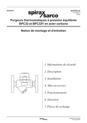 Spirax Sarco BPC32Y Notice De Montage Et D'entretien