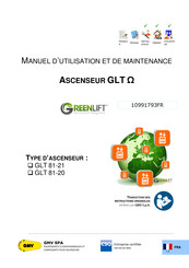 GMV Greenlift GLT 81-21 Manuel D'utilisation Et De Maintenance