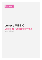 Lenovo VIBE C Guide De L'utilisateur