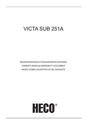 Heco VICTA SUB 251A Mode D'emploi/Certificat De Garantie