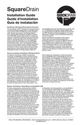 QUICKDRAIN USA SquareDrain Guide D'installation