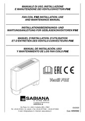 Sabiana FSE Manuel D'installation, D'utilisation Et D'entretien