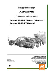 Amazone Cenius 4002-2T Super Notice D'utilisation