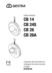 GESTRA CB 14 Traduction Des Instructions De Service D'origine