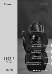 Canon LEGRIA HF G25 Guide Rapide
