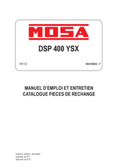 Mosa DSP 400 YSX Manuel D'emploi Et Entretien