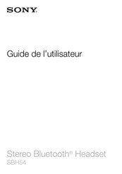 Sony SBH54 Guide De L'utilisateur