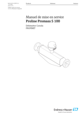 Endress+Hauser Proline Promass S 100 Manuel De Mise En Service