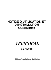 Technical CG 55511 Notice D'utilisation Et D'installation
